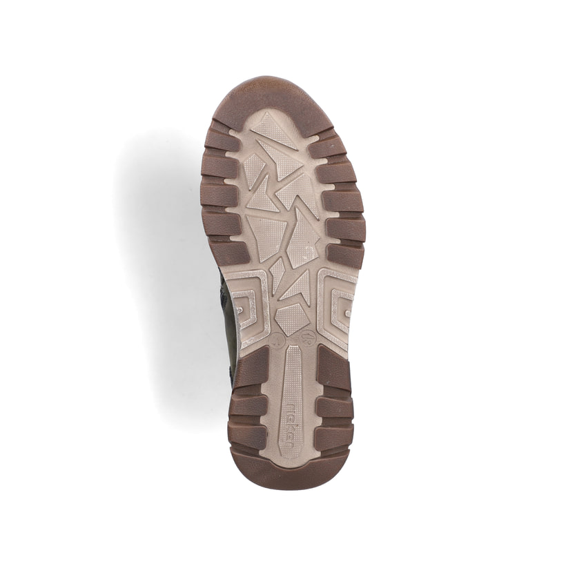 Dunkelgrün-schwarze Rieker Herren Schnürstiefel B9310-54 aus Rauleder. Schuh Laufsohle.