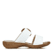 Weiße Rieker Damen Pantoletten 60894-80 mit trendigen Schnalle. Schuh Innenseite.