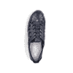 Blaue Rieker Damen Slipper 49956-14, Barfußschuhe mit einem Gummizug. Schuh von oben.