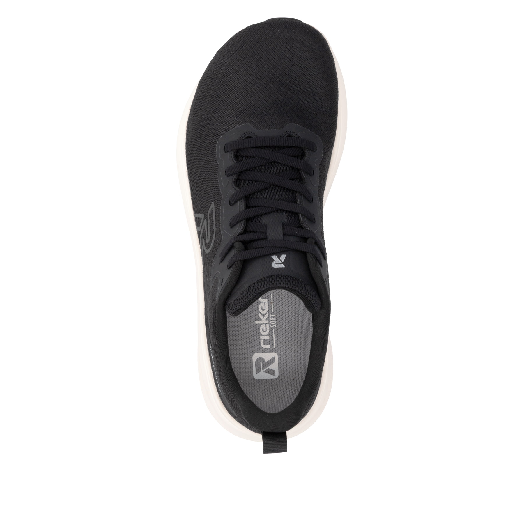 Schwarze Rieker Sport Herren Sneaker Low U4301-01. Schuh von oben.
