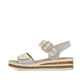 Mehrfarbige Rieker Keilsandaletten 62900-90 mit trendigen Schnalle. Schuh Außenseite.
