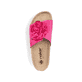 Mules Rieker roses pour femme 69562-31 avec fleur décorative. Chaussure vue de dessus.