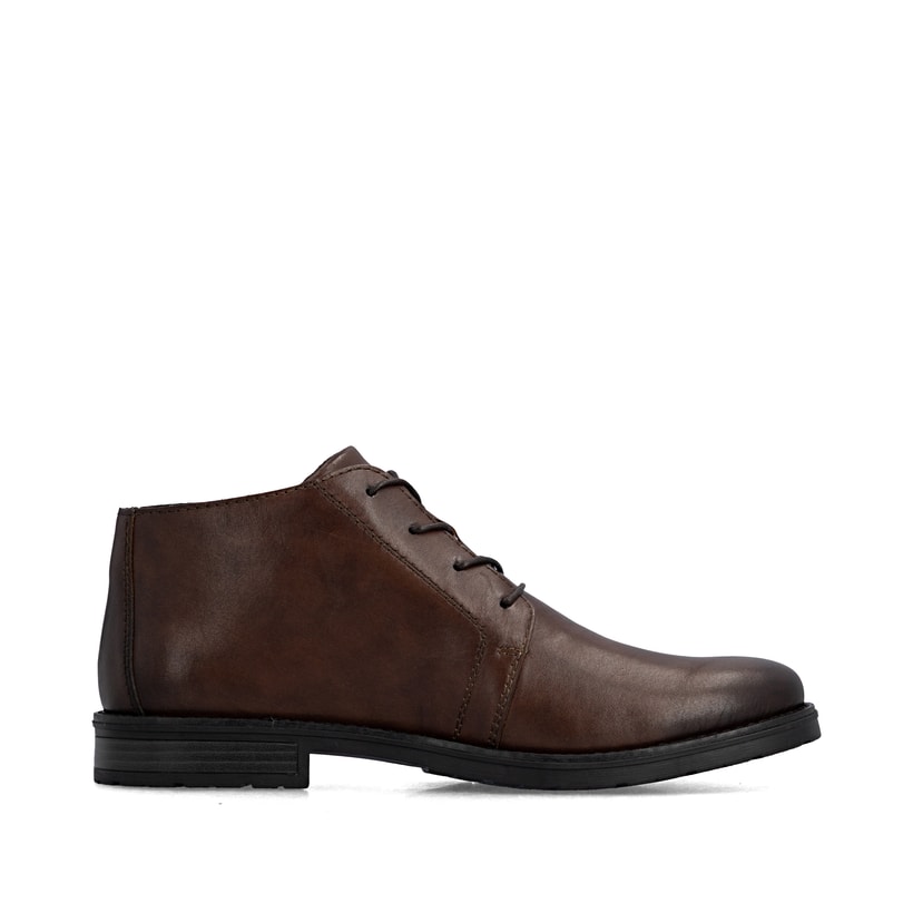 Dunkelbraune Rieker Herren Kurzstiefel 14609-25 aus Glattleder. Schuh Innenseite.