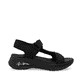 Schwarze vegane Rieker Damen Trekkingsandalen W3151-00 mit einem Klettverschluss. Schuh Innenseite.