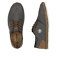 Graue Rieker Herren Schnürschuhe B5249-45 mit der Komfortweite G 1/2. Schuh von oben, liegend.