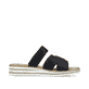 Schwarze Rieker Damen Pantoletten V0622-00 mit moderner Spannnaht. Schuh Innenseite.
