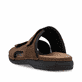 Mules Rieker marron homme 25559-25 en cuir velours avec fermeture velcro. Chaussure vue de l'arrière.