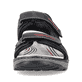 Schwarze Rieker Herren Trekkingsandalen 21760-00 mit einem Klettverschluss. Schuh von vorne.