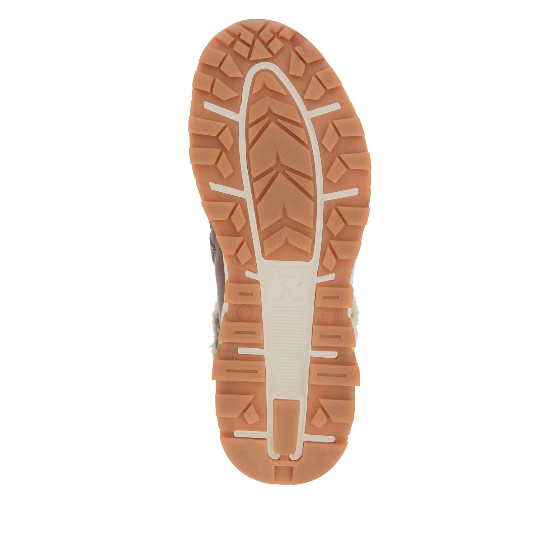 Braune Rieker Damen Schnürstiefel W0063-22 mit wasserabweisender TEX-Membran. Schuh Laufsohle.