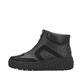 Weiße Rieker Damen Slipper N2162-80 mit Gummischnürung sowie geprägtem Logo. Schuh Außenseite gespiegelt.