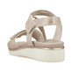 Rosane Rieker Keilsandaletten V3764-90 mit einem Klettverschluss. Schuh von hinten.