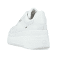 Weiße Rieker Damen Sneaker Low M7811-80 mit einer Schnürung. Schuh von hinten.