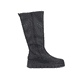 Schwarze Rieker Damen Hochschaftstiefel Z8990-00 mit einem Reißverschluss. Schuh Innenseite.