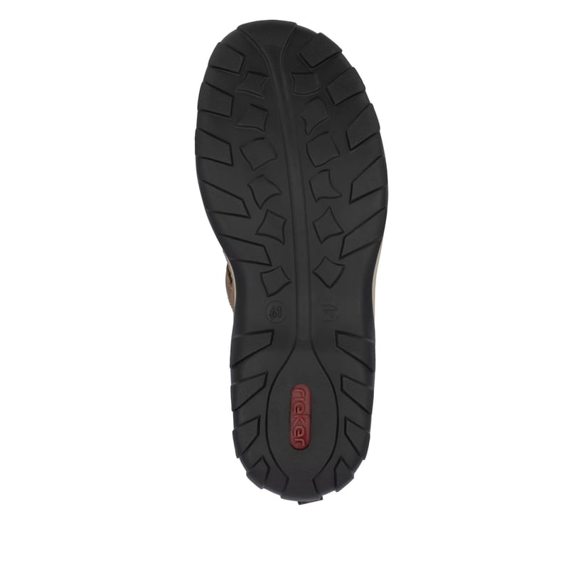 Braune Rieker Herren Slipper 08078-24 mit easy Hineinschlüpf-Möglichkeit. Schuh Laufsohle.