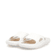 Weiße Rieker Herren Pantoletten U3350-80 mit ultraleichter und flexibler Sohle. Schuhpaar seitlich schräg.