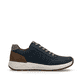 Baskets basses Rieker bleues pour homme 11504-14 avec fermeture éclair. Côté intérieur de la chaussure.