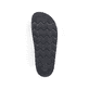 Tongs Rieker noires pour femme V3150-00 en cuir lisse avec boucles. Semelle extérieure de la chaussure.