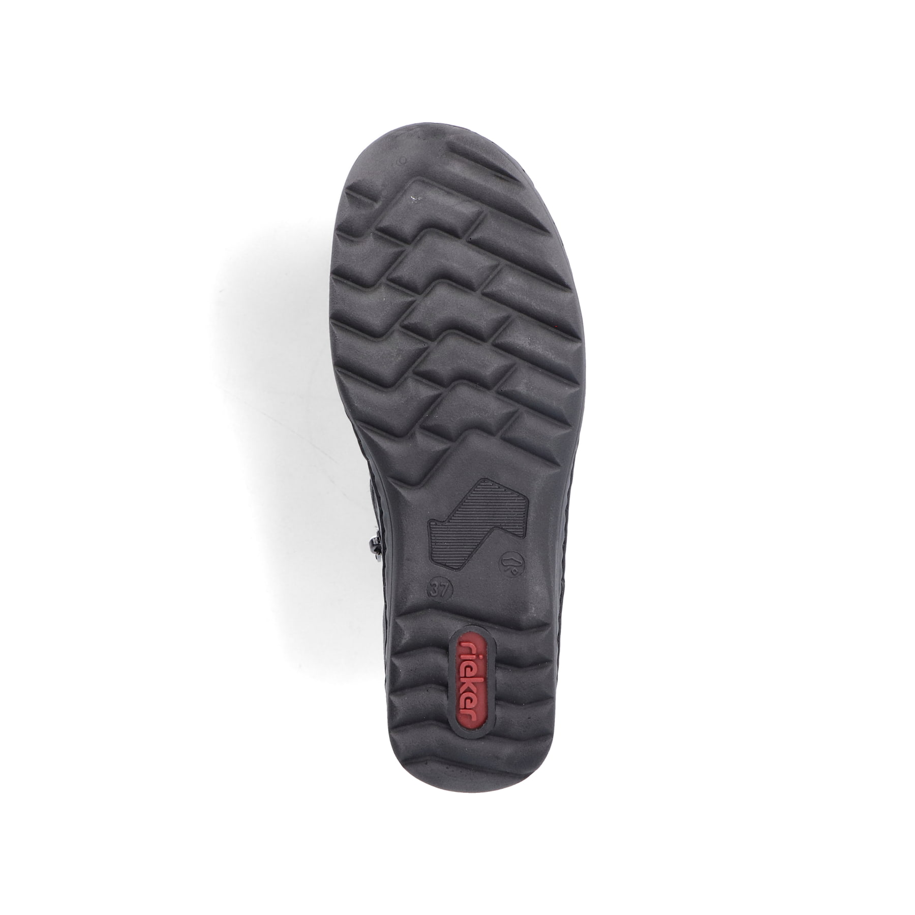 Schwarze Rieker Damen Schnürschuhe 48922-00 mit leichter und dämpfender Sohle. Schuh Laufsohle.