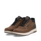 Dunkelbraun-schwarze Rieker Herren Sneaker High B5501-22 aus Rauleder. Schuhpaar seitlich schräg.