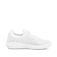 Weiße waschbare Rieker Damen Slipper W1103-80 mit Gummizug sowie flexibler Sohle. Schuh Innenseite.