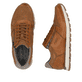 Braune Rieker Herren Sneaker Low B0505-24 mit Reißverschluss sowie Extraweite I. Schuh von oben, liegend.
