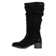 Schwarze Rieker Damen Hochschaftstiefel 74192-00 mit gerafftem Schaft. Schuh Außenseite.