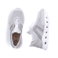 Graue Rieker Damen Sneaker Low M6061-40 mit einem Gummizug sowie Komfortweite G. Schuh von oben, liegend.