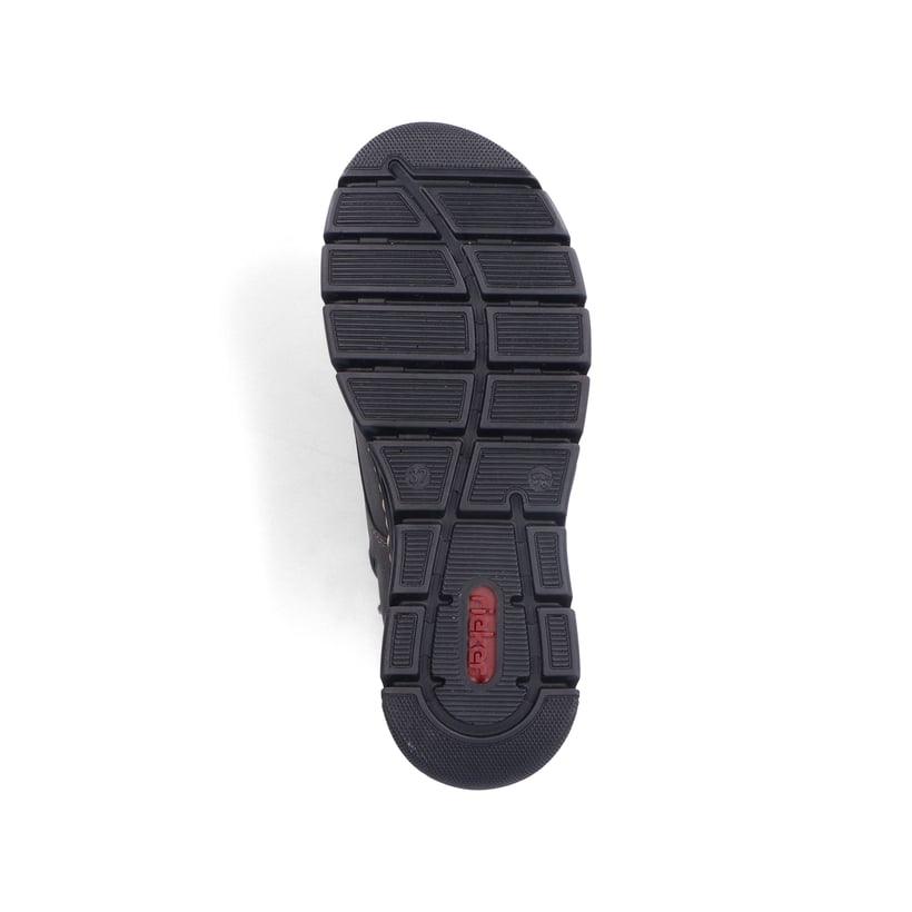 Graue Rieker Damen Schnürstiefel 55031-45 mit einer schockabsorbierenden Sohle. Schuh Laufsohle