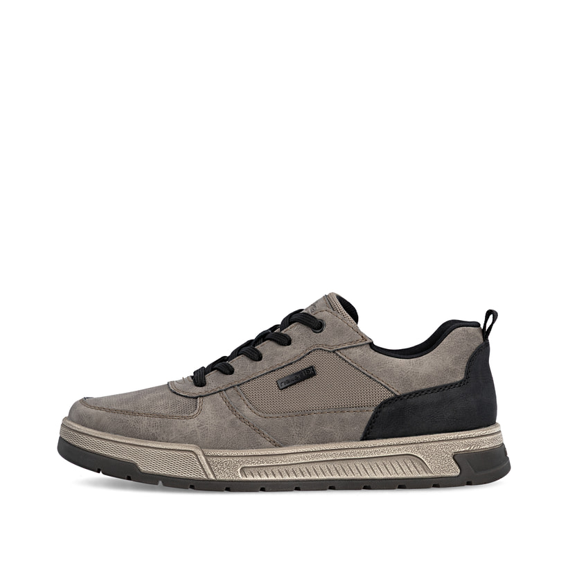 Graue Rieker Herren Sneaker Low 36000-64 mit wasserabweisender RiekerTEX-Membran. Schuh Außenseite.