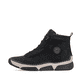 Schwarze Rieker Damen Schnürstiefel 45912-00 mit markanter Anflechter-Naht. Schuh Außenseite.