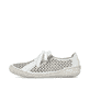 Weiße Rieker Damen Schnürschuhe 54516-80 mit einem Reißverschluss. Schuh Außenseite.