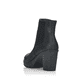Tiefschwarze Rieker Damen Stiefeletten Y2574-00 mit Reißverschluss sowie Blockabsatz. Schuh von hinten