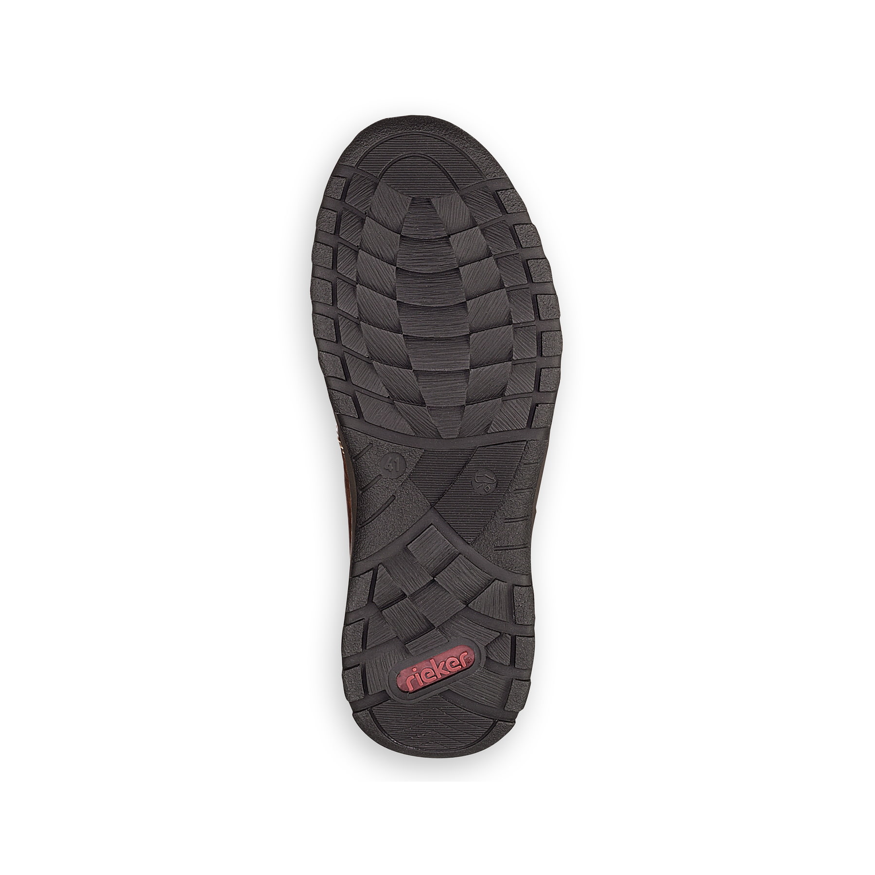 Chaussures à lacets Rieker marron hommes 03329-25 avec fermeture éclair. Semelle extérieure de la chaussure.