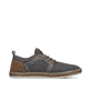 Graue Rieker Herren Slipper B5252-45 mit einem Gummizug sowie Komfortweite G 1/2. Schuh Innenseite.