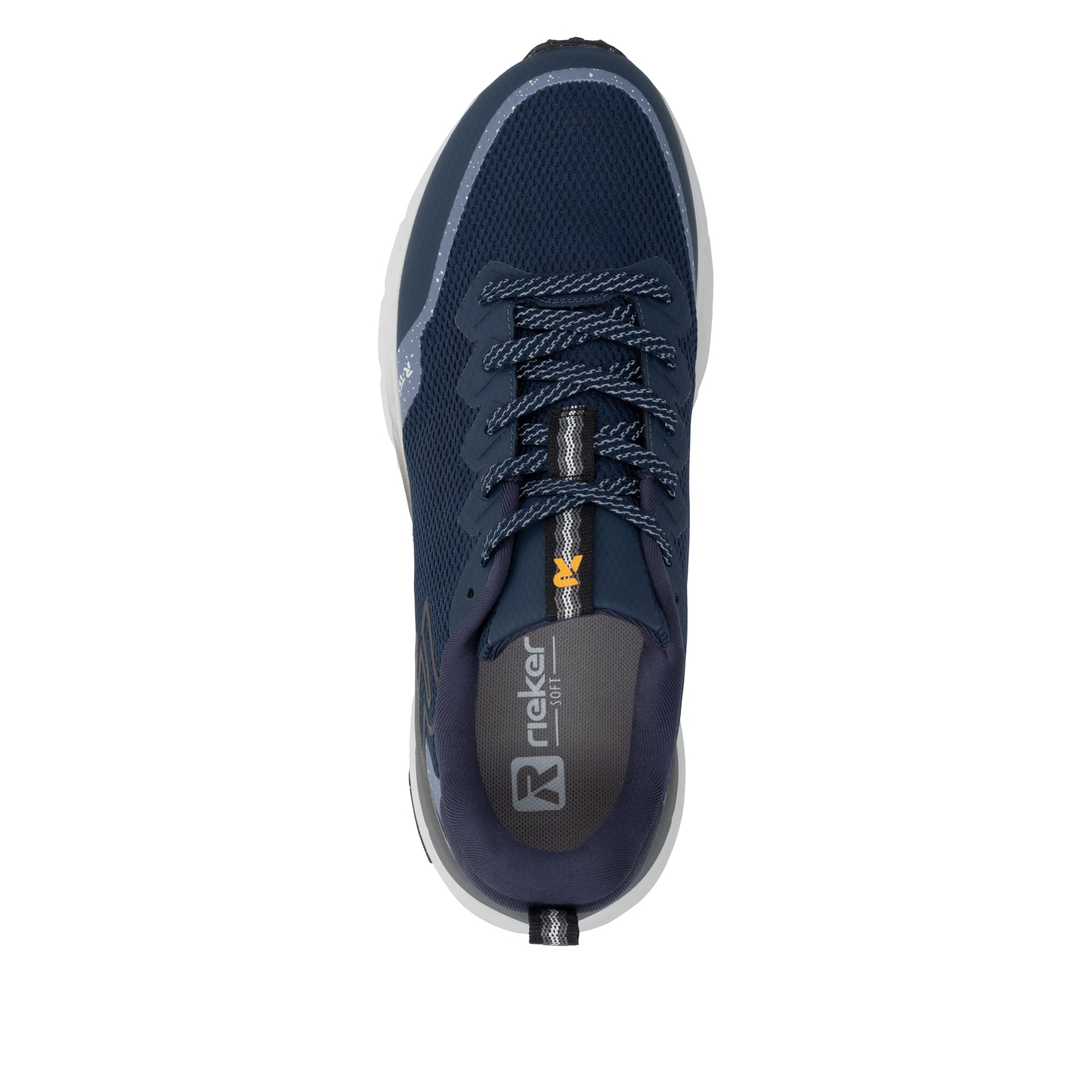 Blaue Rieker Sport Herren Sneaker Low U4501-14. Schuh von oben.