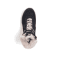 Vegane, schwarze Rieker Damen Sneaker High M8510-00 mit weichem Kragen. Schuh von oben.