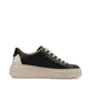Schwarze Rieker Damen Sneaker Low N5402-00 mit einer Schnürung. Schuh Innenseite.