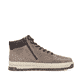 Graue Rieker Herren Schnürstiefel 38549-64 aus Rauleder mit einem Reißverschluss. Schuh Innenseite.