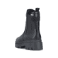 Schwarze Rieker Damen Chelsea Boots Z9460-00 mit wasserabweisender TEX-Membran. Schuh von hinten.