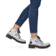 Tiefschwarze Rieker Damen Schnürstiefel 78203-00 mit Schnürung und Reißverschluss. Schuh Innenseite