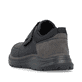Schwarze Rieker Herren Slipper B1854-00 mit der lightsole+ sowie Klettverschluss. Schuh von hinten.