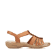 Braune Rieker Damen Riemchensandalen 60809-24 mit einem Gummizug. Schuh Innenseite.