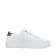 Weiße Rieker Damen Sneaker Low N4924-81 mit einem Reißverschluss. Schuh Innenseite.