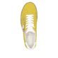 Gelbe Rieker Damen Sneaker Low L9700-68 mit einem Reißverschluss. Schuh von oben.