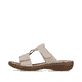 Beige Rieker Damen Pantoletten 60885-62 mit Schmuckelementen. Schuh Außenseite.
