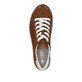 Braune Rieker Damen Sneaker Low N5906-24 mit einer Schnürung. Schuh von oben.