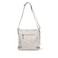 Sac à bandoulière Rieker H1346-40 gris-combi avec des pierres précieuses et des compartiments pratiques à l'intérieur et à l'extérieur. Côté gauche.