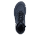 Dunkelblaue Rieker Damen Schnürstiefel 45955-15 mit Strick-Kragen. Schuh von oben.