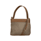Rieker Handtasche H1654-60 in Beige mit Lamellen-Optik, Reißverschluss und Handyfach. Rückseite.