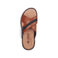 Braune Rieker Herren Pantoletten 25186-24 mit der Komfortweite G 1/2. Schuh von oben.